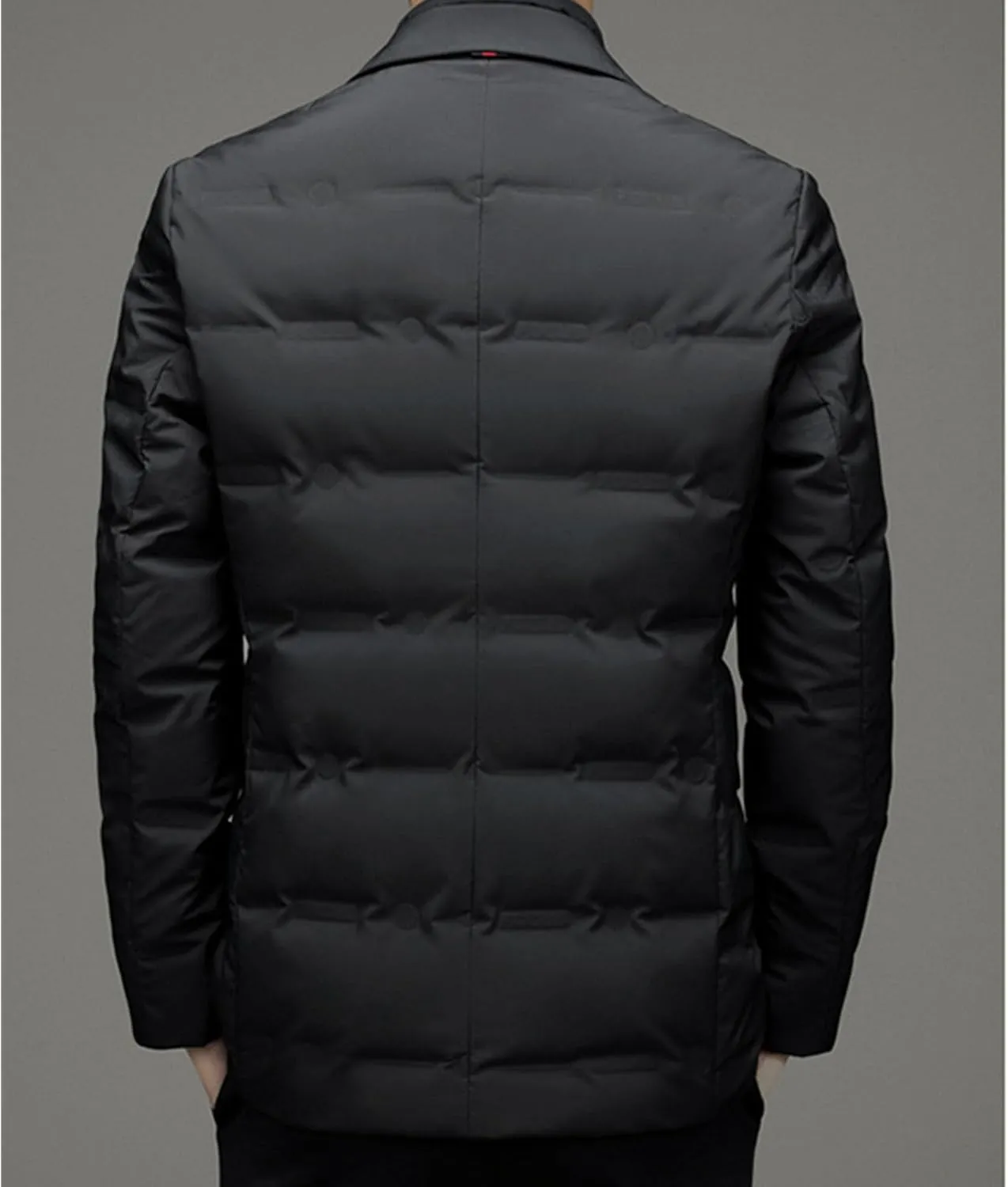 JEsilunmaMY Men's Suit Collar Insulated Puffer Jacket Winter Thermal Business Blazer Down Coats Windproof Padded Puffy Coat