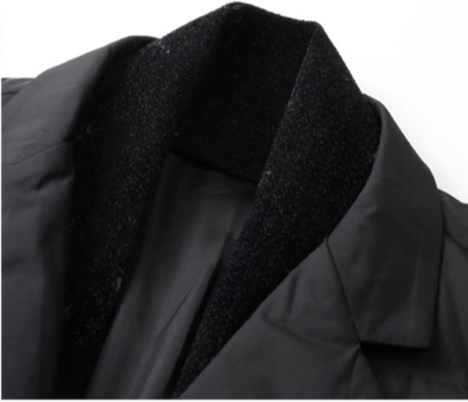 JEsilunmaMY Men's Suit Collar Insulated Puffer Jacket Winter Thermal Business Blazer Down Coats Windproof Padded Puffy Coat