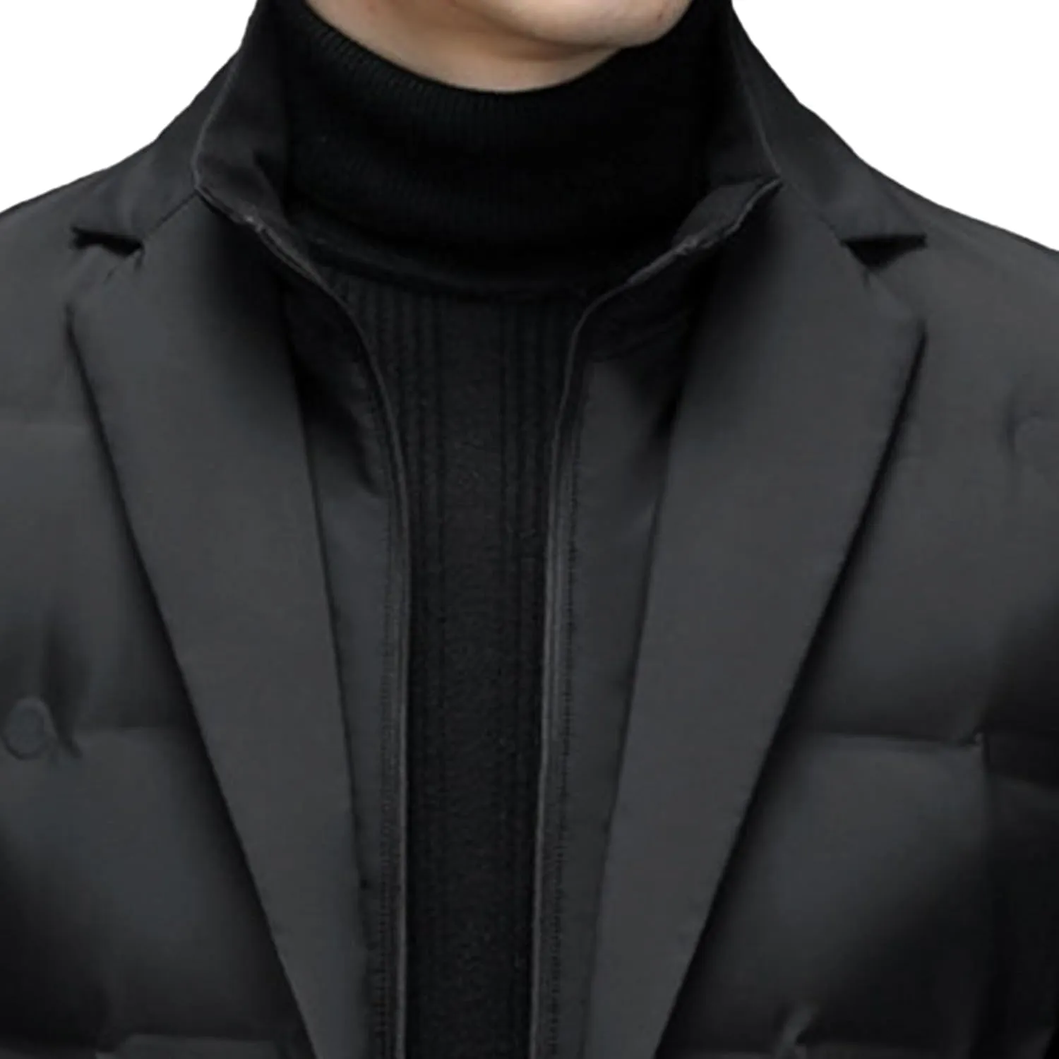 JEsilunmaMY Men's Suit Collar Insulated Puffer Jacket Winter Thermal Business Blazer Down Coats Windproof Padded Puffy Coat