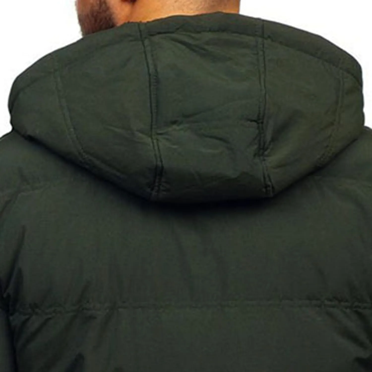JEsilunmaMY Men's Thicken Parka Padded Puffer Jacket Windproof Cotton Winter Coat with Flap Pocket Warm Snow Ski Down Coats