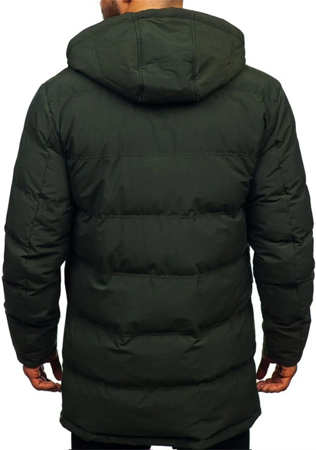 JEsilunmaMY Men's Thicken Parka Padded Puffer Jacket Windproof Cotton Winter Coat with Flap Pocket Warm Snow Ski Down Coats
