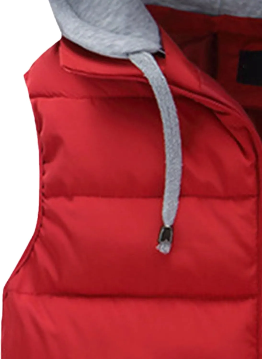 JEsilunmaMY Men's Winter Puffer Vest with Detachable Hood Sleeveless Thicken Warm Cotton Down Vest Casual Padded Vest Coats