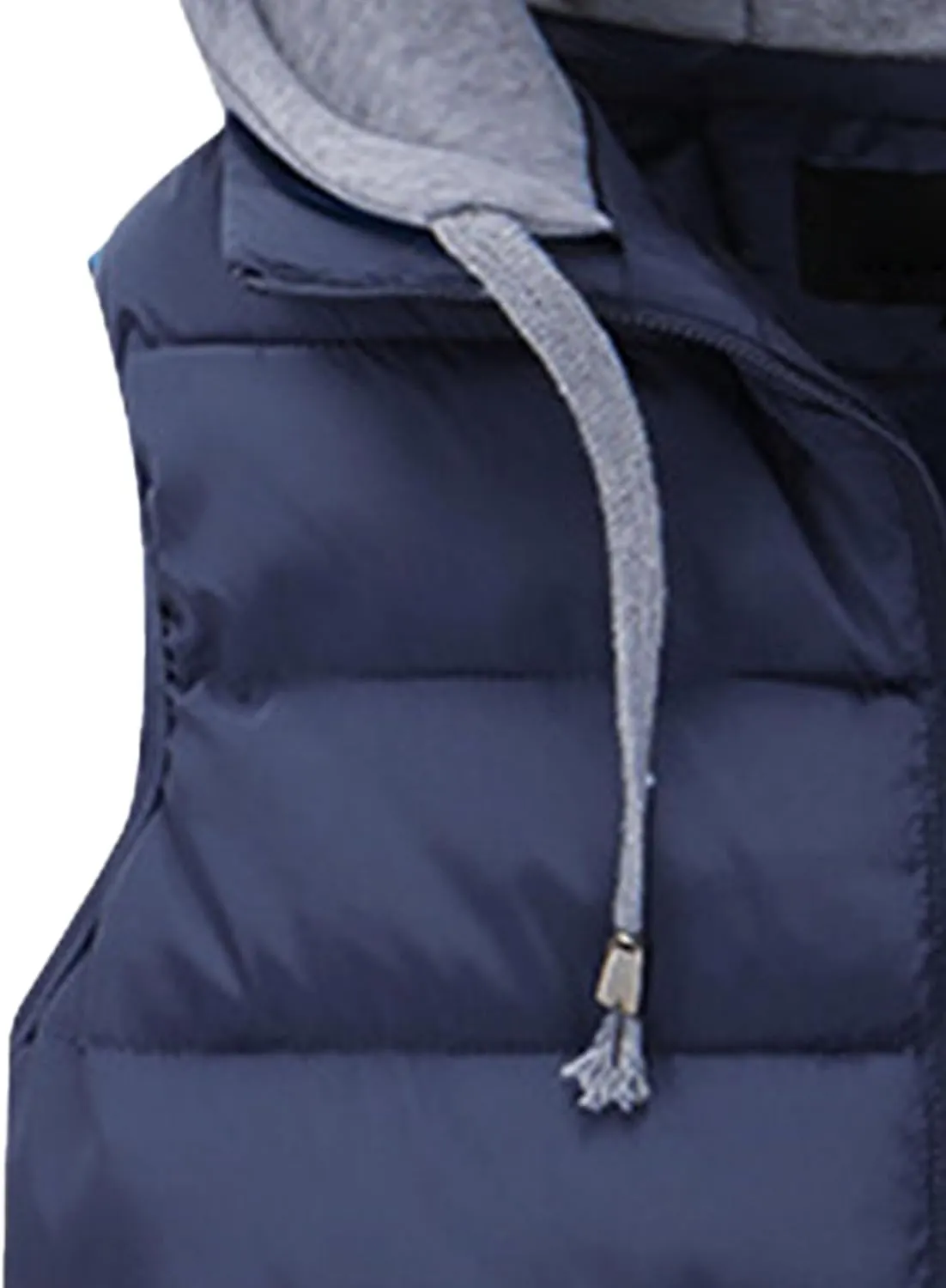 JEsilunmaMY Men's Winter Puffer Vest with Detachable Hood Sleeveless Thicken Warm Cotton Down Vest Casual Padded Vest Coats