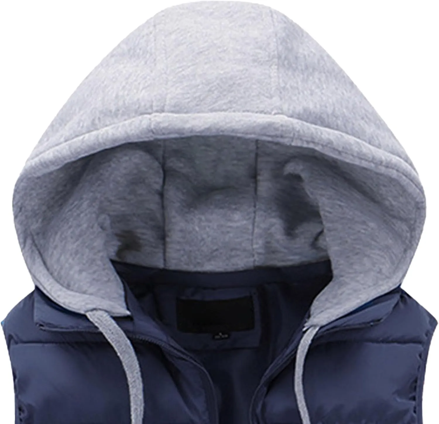 JEsilunmaMY Men's Winter Puffer Vest with Detachable Hood Sleeveless Thicken Warm Cotton Down Vest Casual Padded Vest Coats