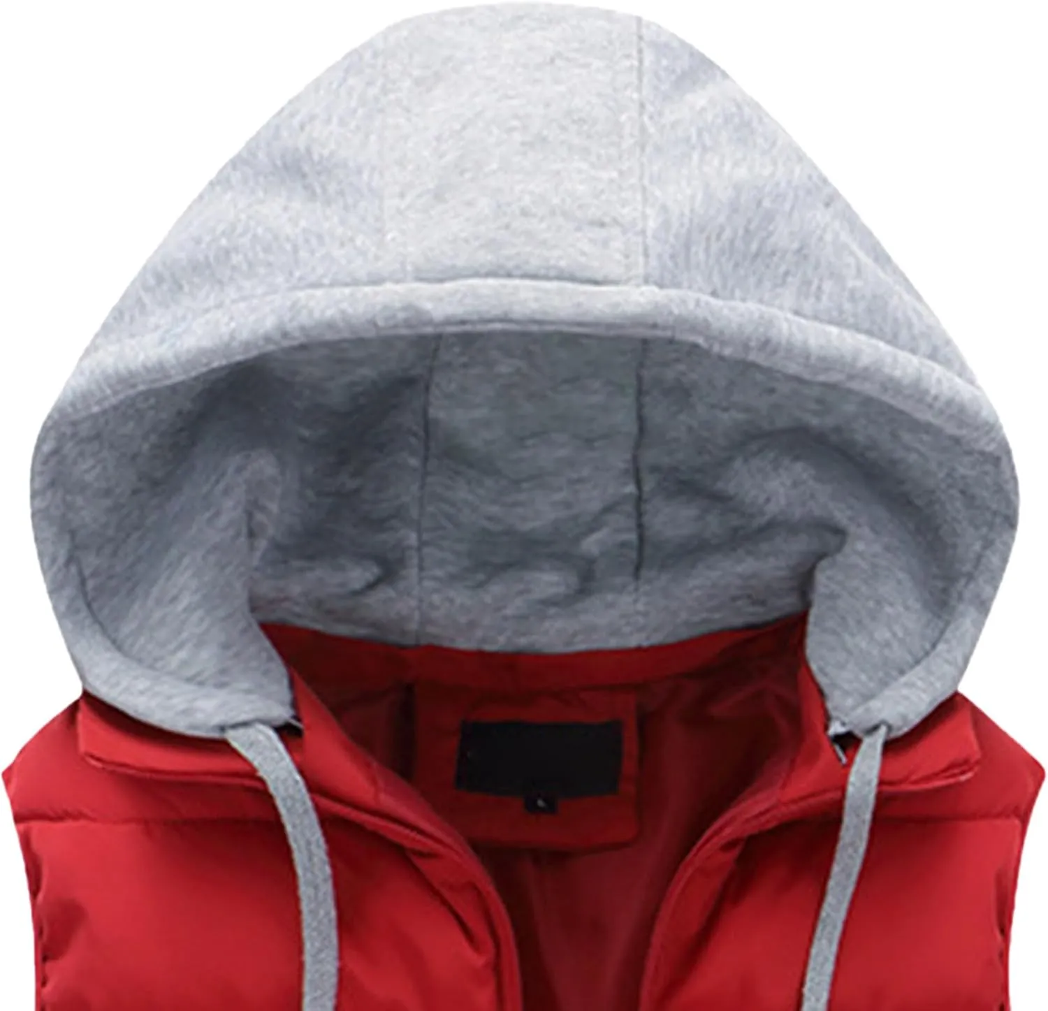 JEsilunmaMY Men's Winter Puffer Vest with Detachable Hood Sleeveless Thicken Warm Cotton Down Vest Casual Padded Vest Coats