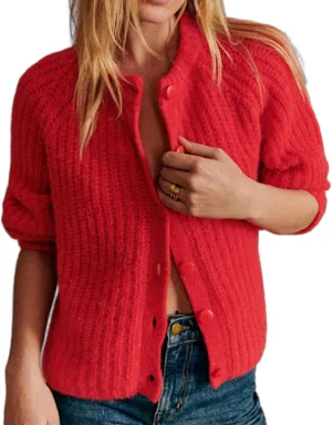 KEOMUD Women's Long Sleeve Cardigan Sweaters 2025 Spring Casual Crewneck Button Down Chunky Knit Cardigans