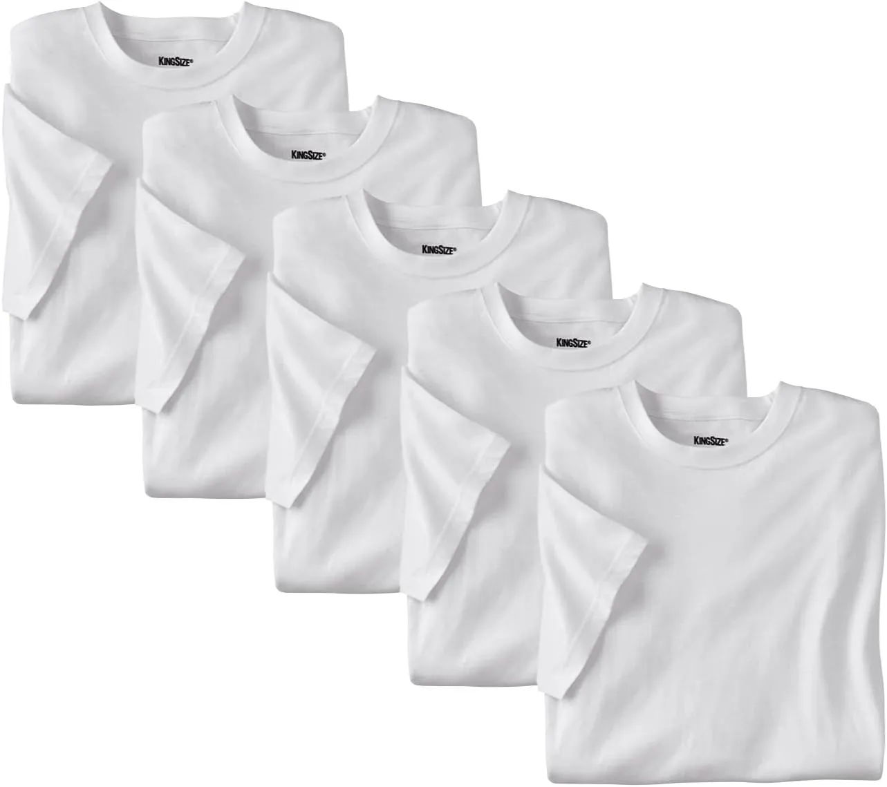 KingSize Men's Big & Tall 3-Pack Cotton Crewneck Undershirt