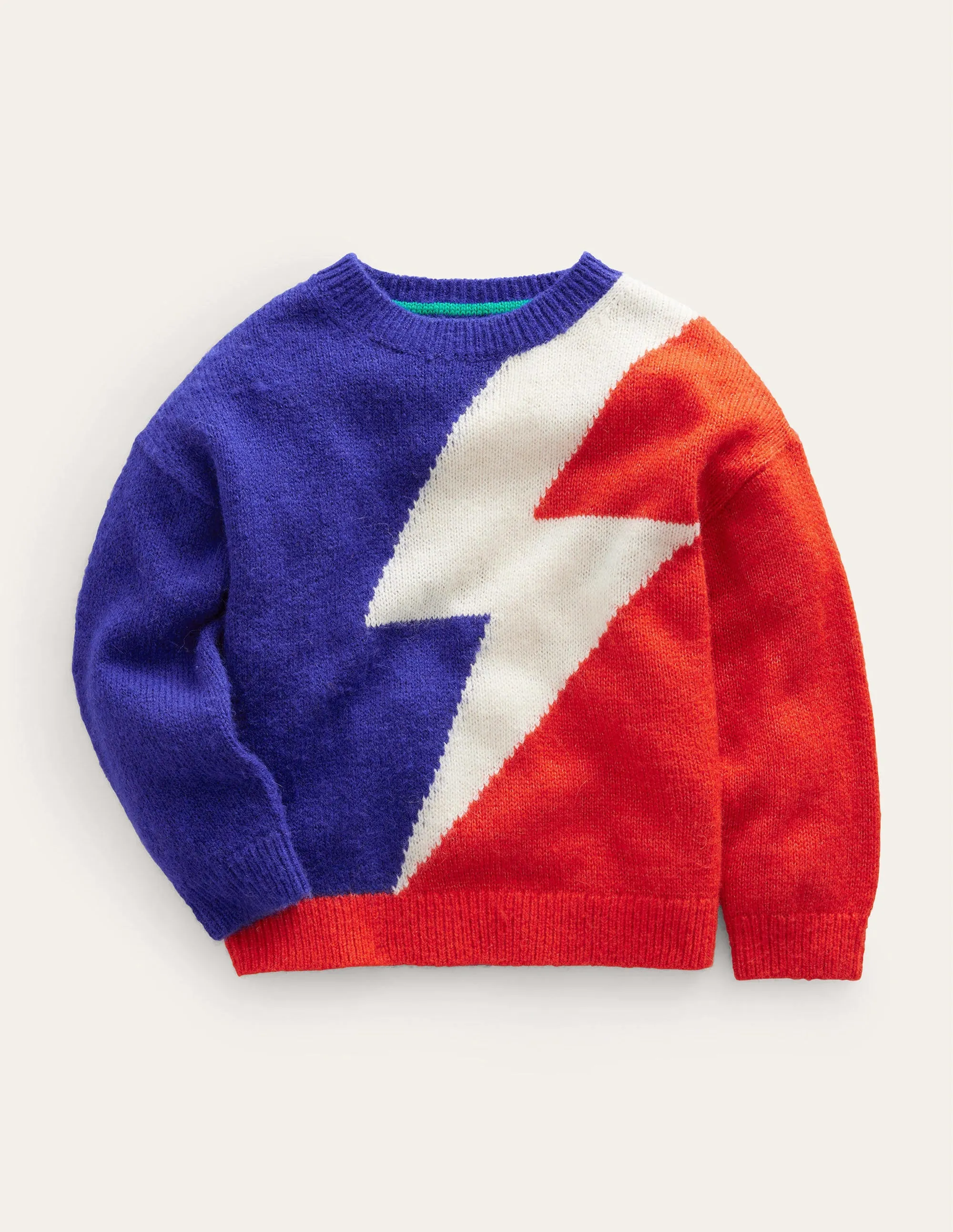 Lightning Bolt Jumper-Bluing/Dahlia Red