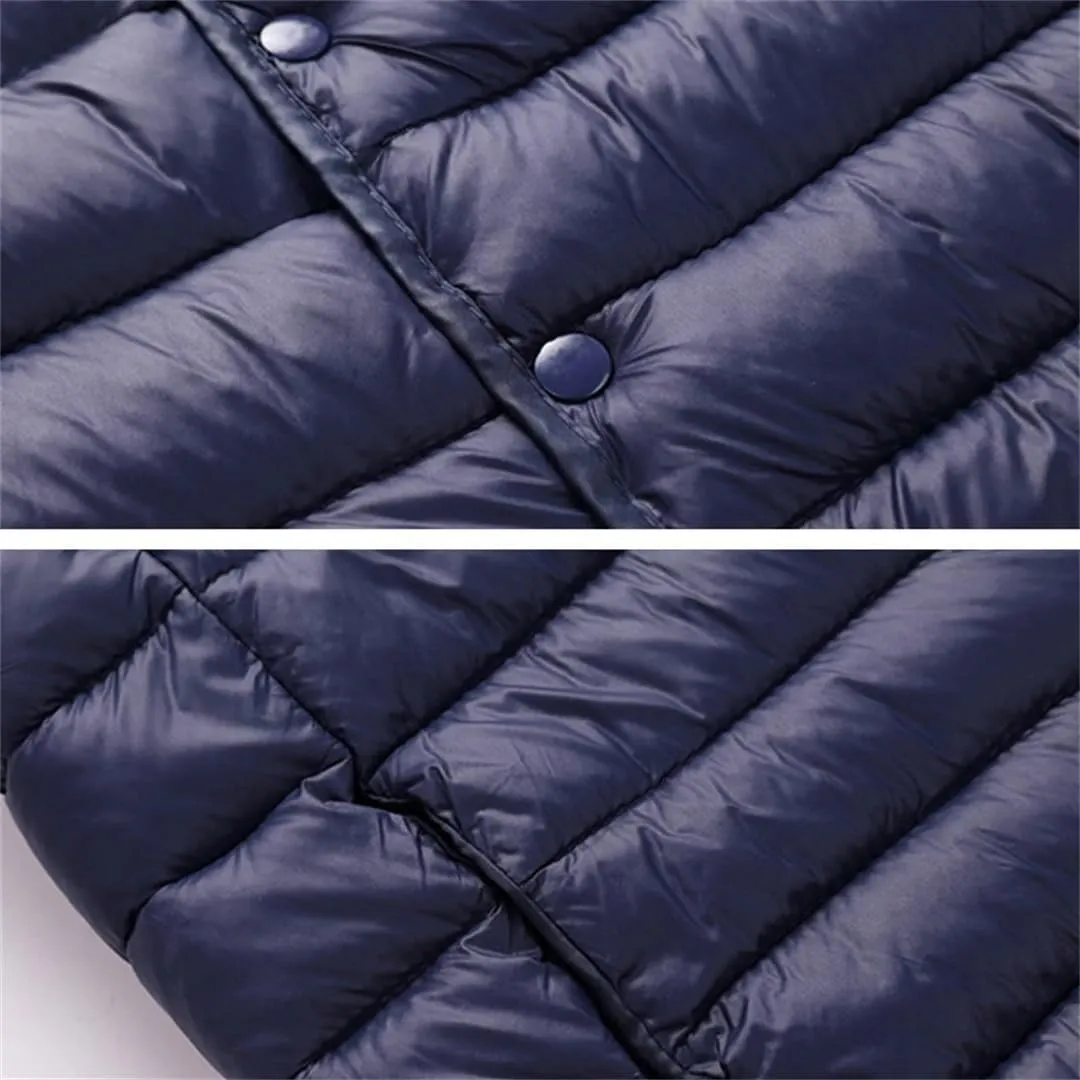 Men Winter Coat Warm Sleeveless Jacket Lightweight Vest Coat Windproof Cotton Padded Waistcoat