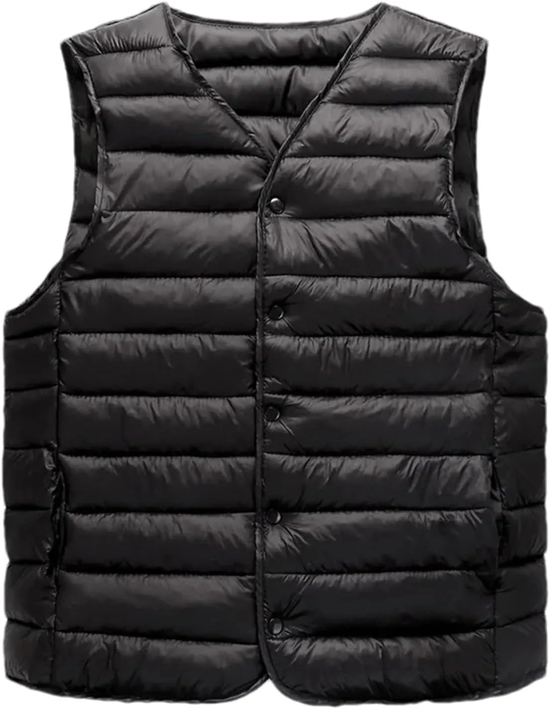 Men Winter Down Vest Lightweight Packable Sleeveless Padded Warm Cotton-Padded Windproof Waistcoat Coat