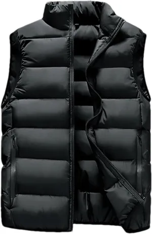 Men Winter Sleeveless Vest Jackets Fashion Stand Collar Thick Warm Zipper Cotton-Padded Waistcoat Coats