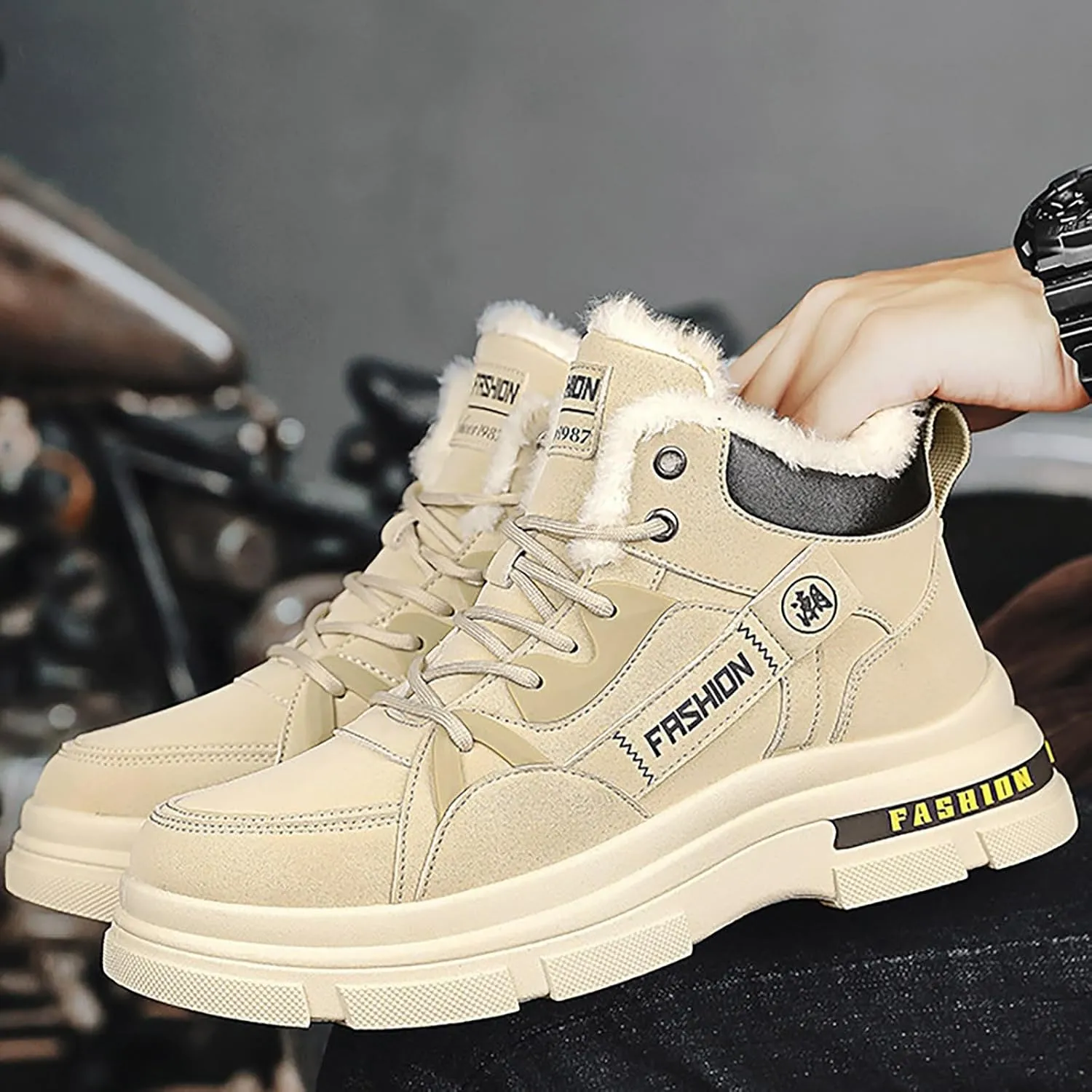 Men Work Boots with Zipper Hiking Sneakers Shoes Slip On Women Safety Shoes Business Casual Platform Sneakers Lightweight Safety Hike Grounded Footwear