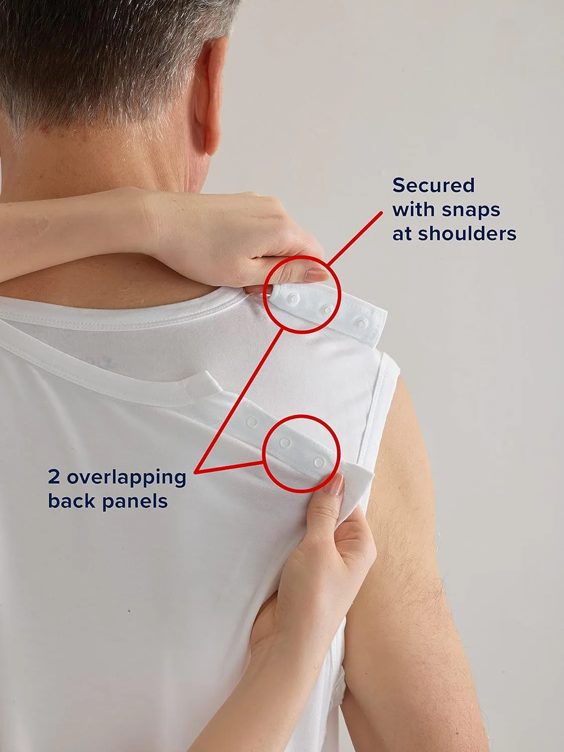 Mens Adaptive Cotton Sleeveless Undershirt - 3 Pack