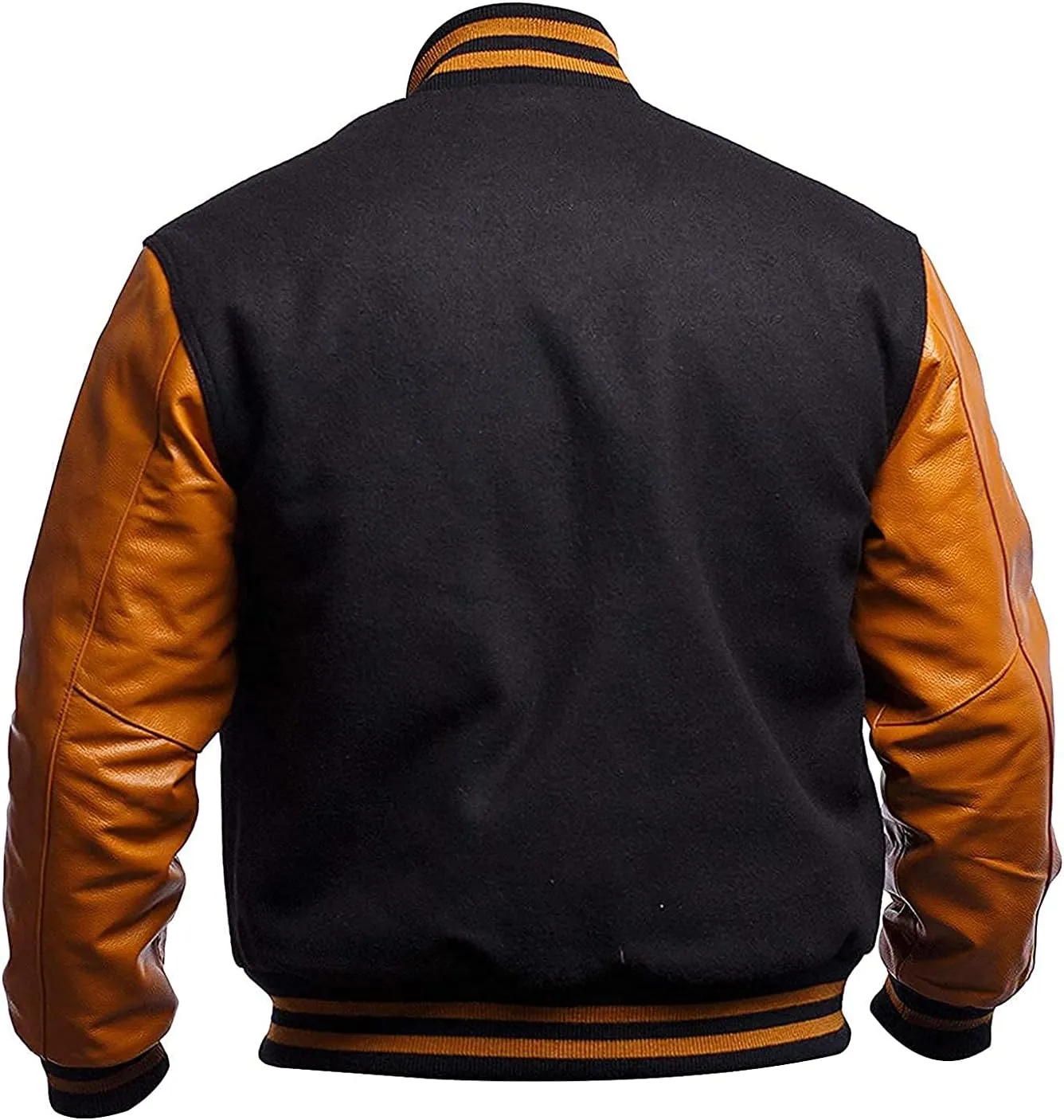 Mens Varsity Letterman Baseball Bomber Jacket | Casual Fashion Wool & Faux Leather College/High School Jackets