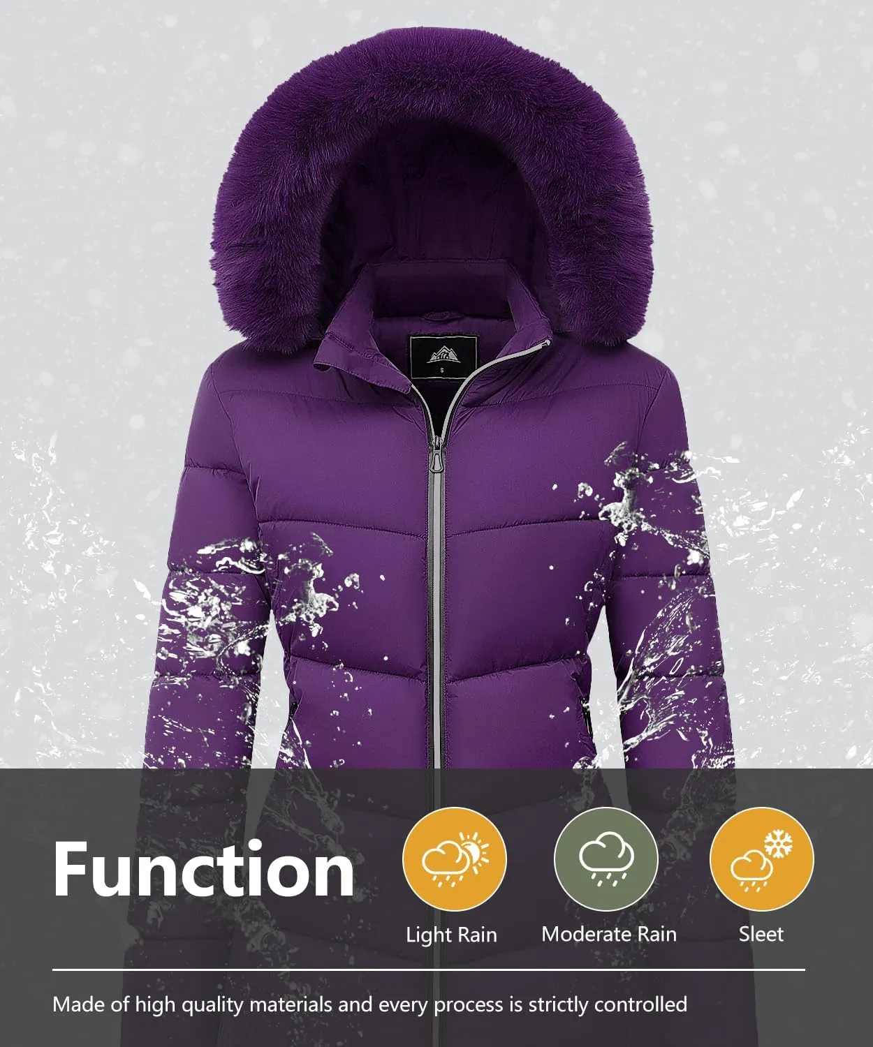 MOERDENG Women's Winter Windproof Warm Down Coats Waterproof Thicken Hooded fashions Puffer Jacket