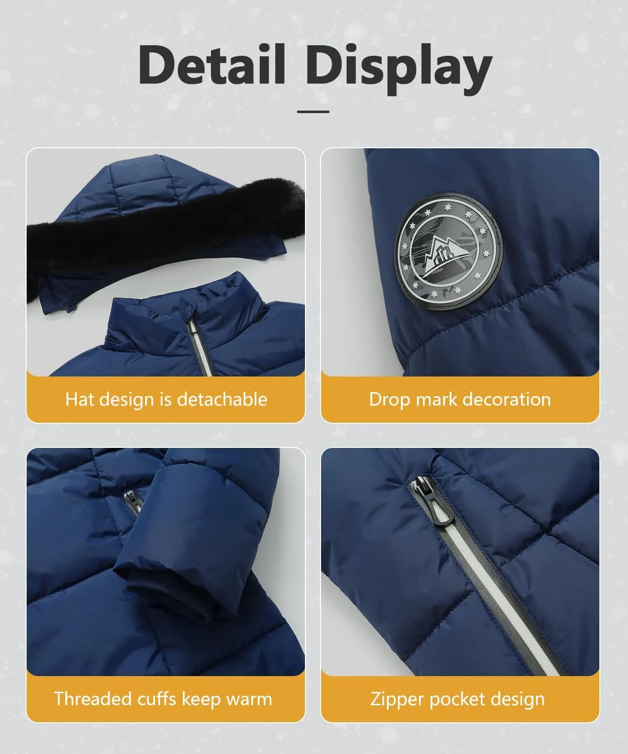 MOERDENG Women's Winter Windproof Warm Down Coats Waterproof Thicken Hooded fashions Puffer Jacket