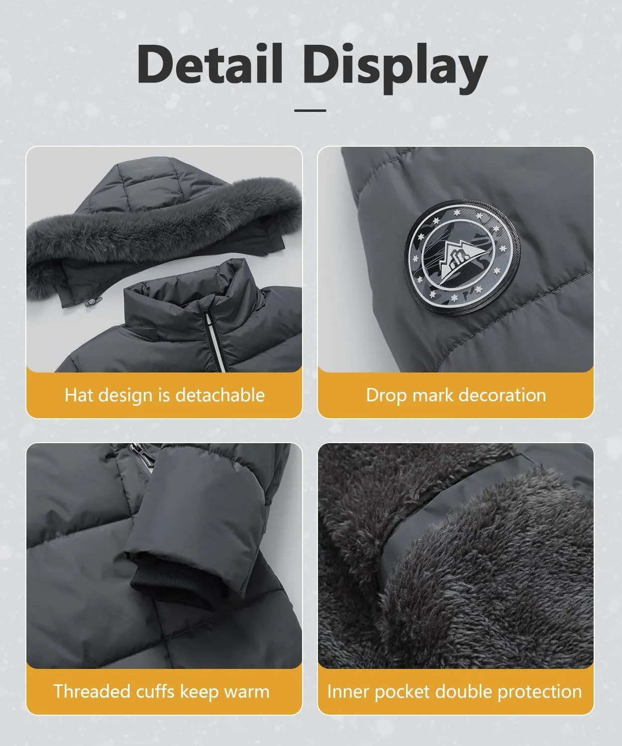 MOERDENG Women's Winter Windproof Warm Down Coats Waterproof Thicken Hooded fashions Puffer Jacket