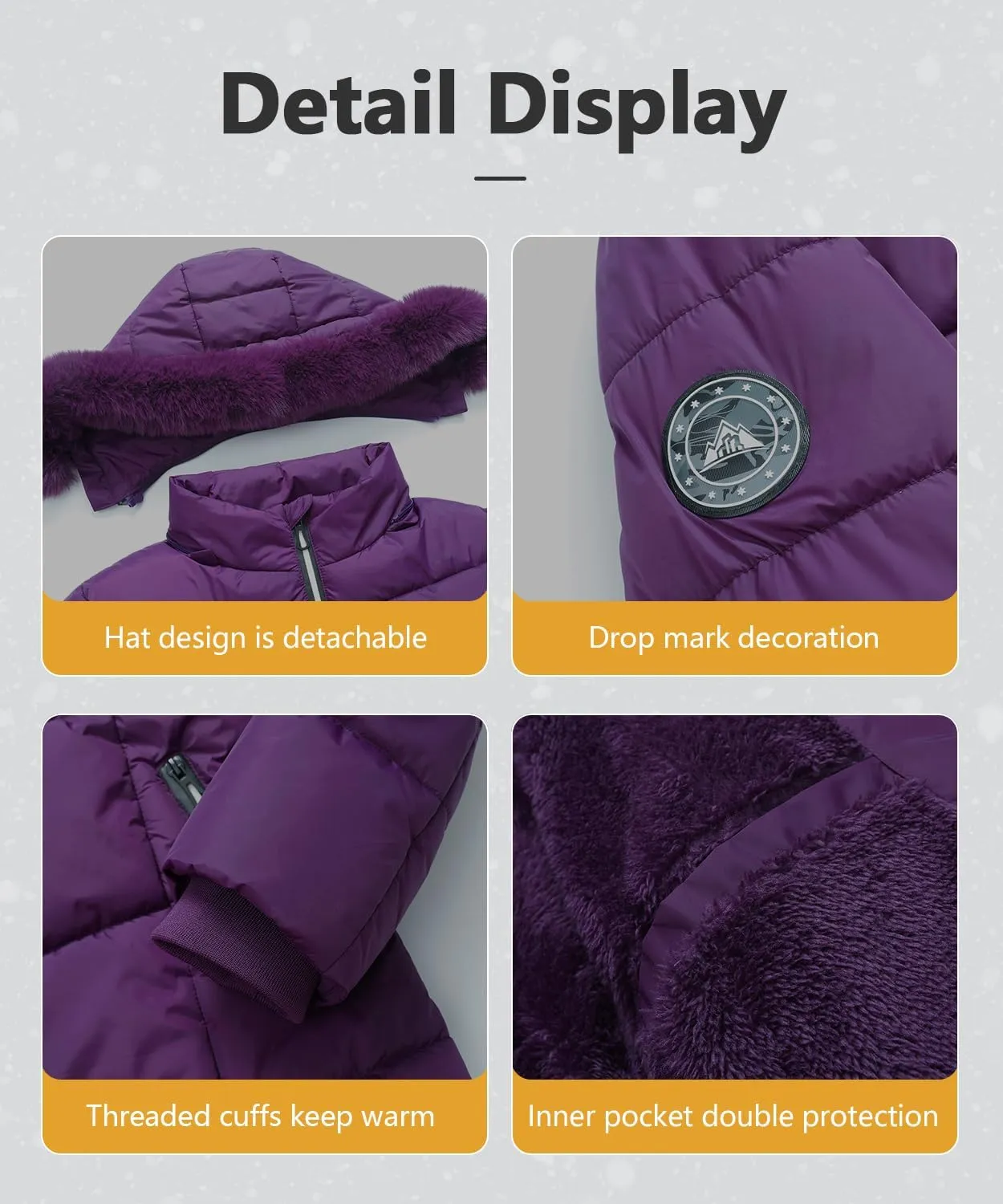 MOERDENG Women's Winter Windproof Warm Down Coats Waterproof Thicken Hooded fashions Puffer Jacket