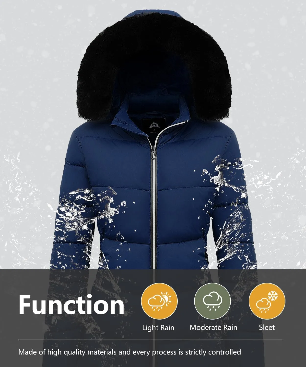 MOERDENG Women's Winter Windproof Warm Down Coats Waterproof Thicken Hooded fashions Puffer Jacket