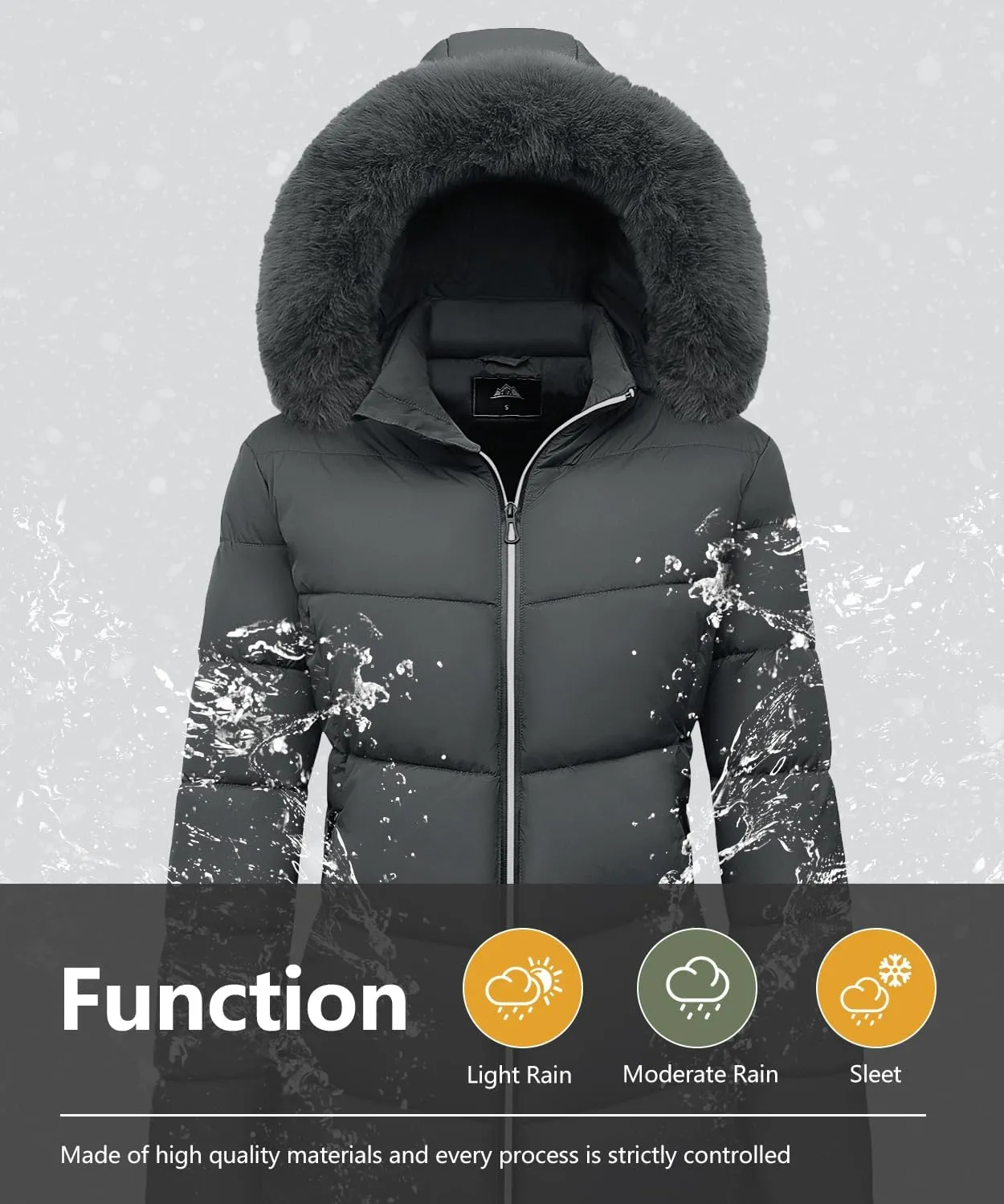 MOERDENG Women's Winter Windproof Warm Down Coats Waterproof Thicken Hooded fashions Puffer Jacket