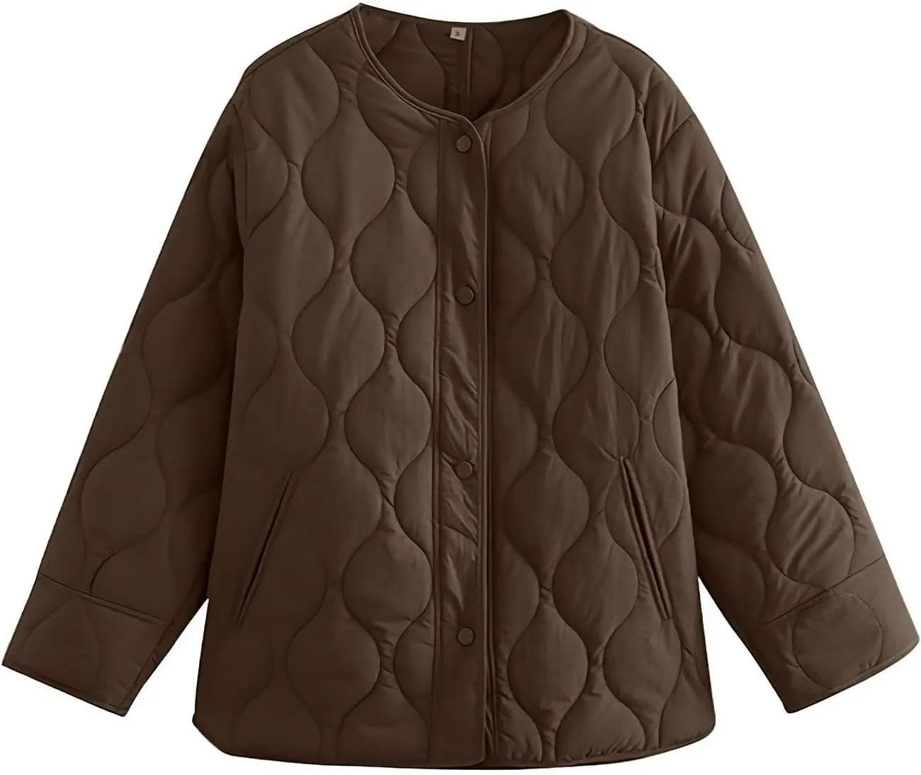 PEHMEA Women's Quilted Lightweight Jackets Button Down Puffer Jacket Coats Fashion Warm Padded Outwear with Pockets