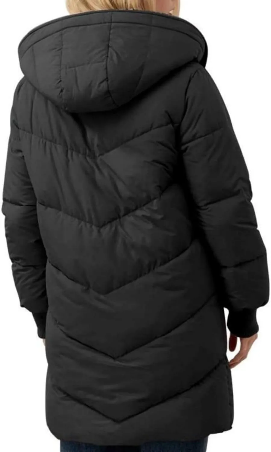 Puffer Coat Women Women's Winter Thickened Down Jacket Warm Long Down Jacket with Hood Hooded Cotton Jacket