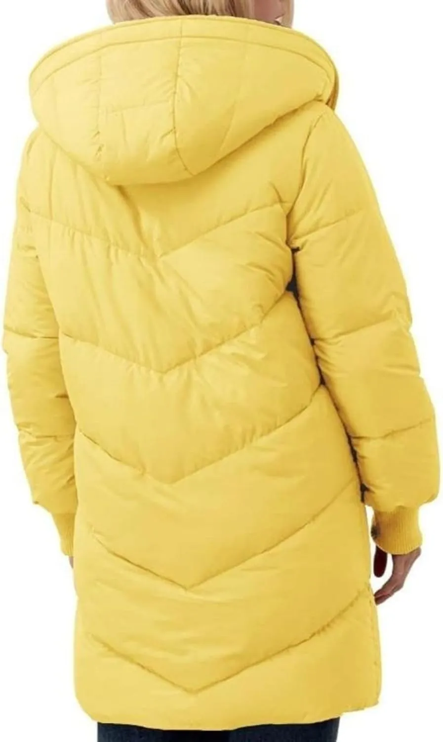 Puffer Coat Women Women's Winter Thickened Down Jacket Warm Long Down Jacket with Hood Hooded Cotton Jacket