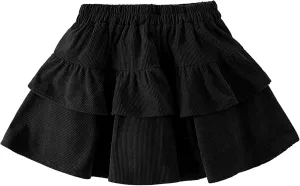 SEAUR Girl's Corduroy Short Skirt Mini High Waist A Line Pleated Skirt Casual Uniforms School Skirt