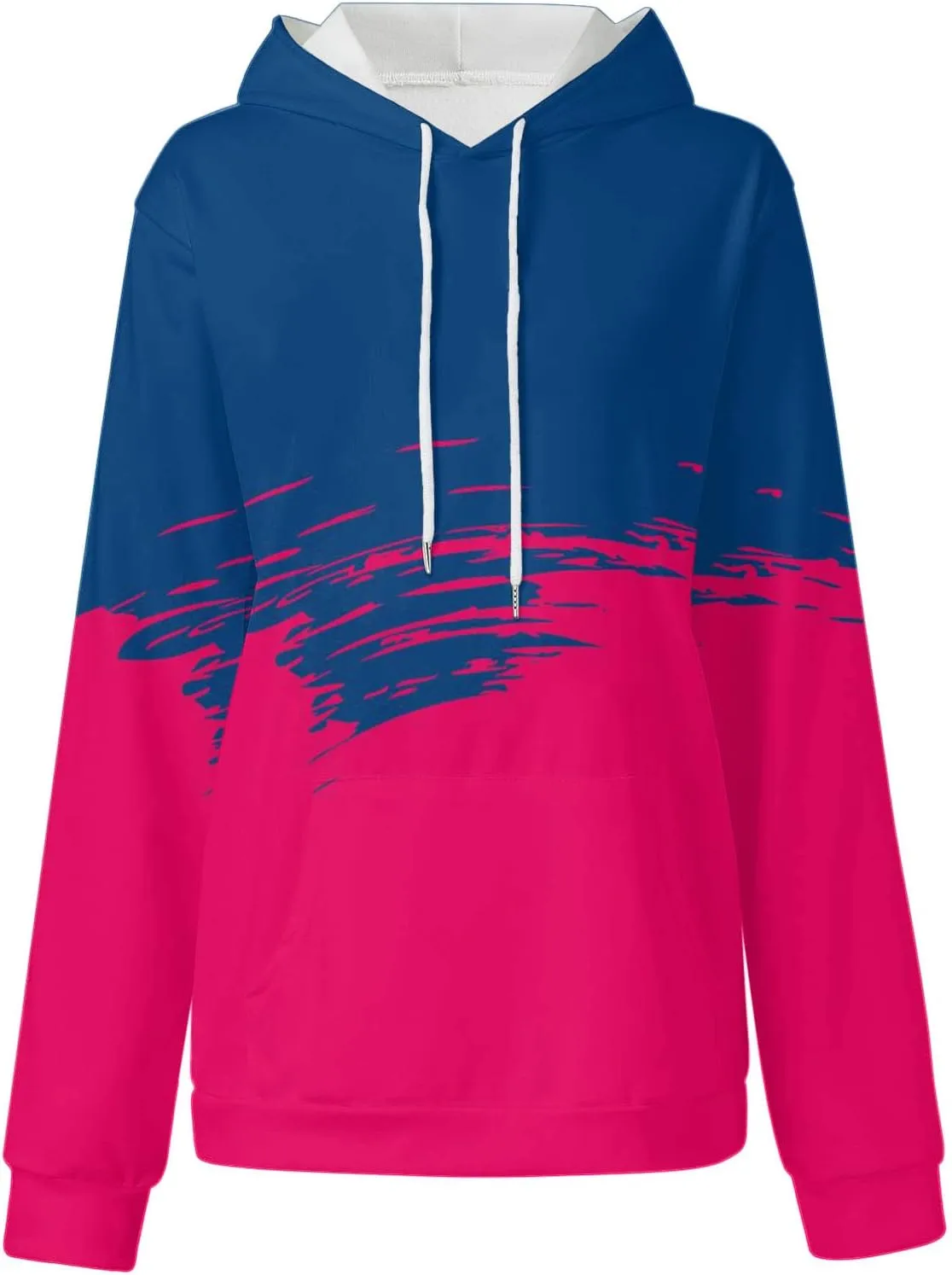 SHAOBGE Hoodies For Women Fall Marble Print Flowy Sweatshirt Long Sleeve Drawstring Blouses And Tops Winter Casual Clothing