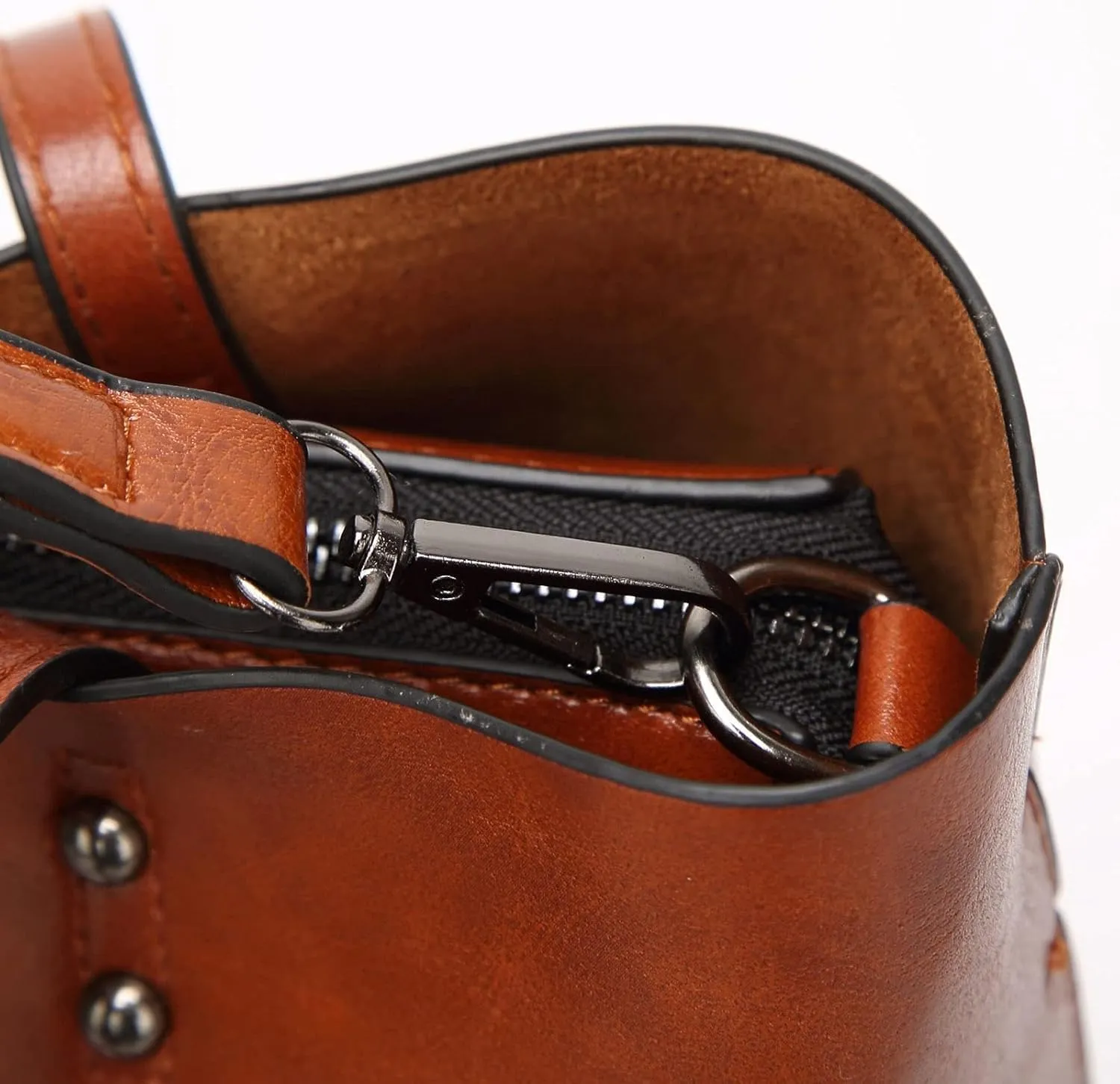 Shoulder bag Leather Bucket Bag Double Strap Handbag Shoulder Bags for Women All-Purpose Shopping