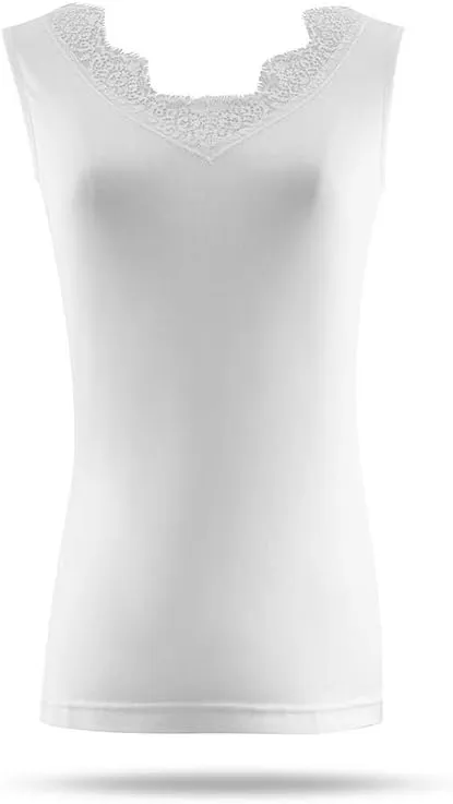 SilRiver Womens Silk Wide Straps Camisole V - Neck Cami Tank Top Stretch Undershirts Eyelash Laced Vest