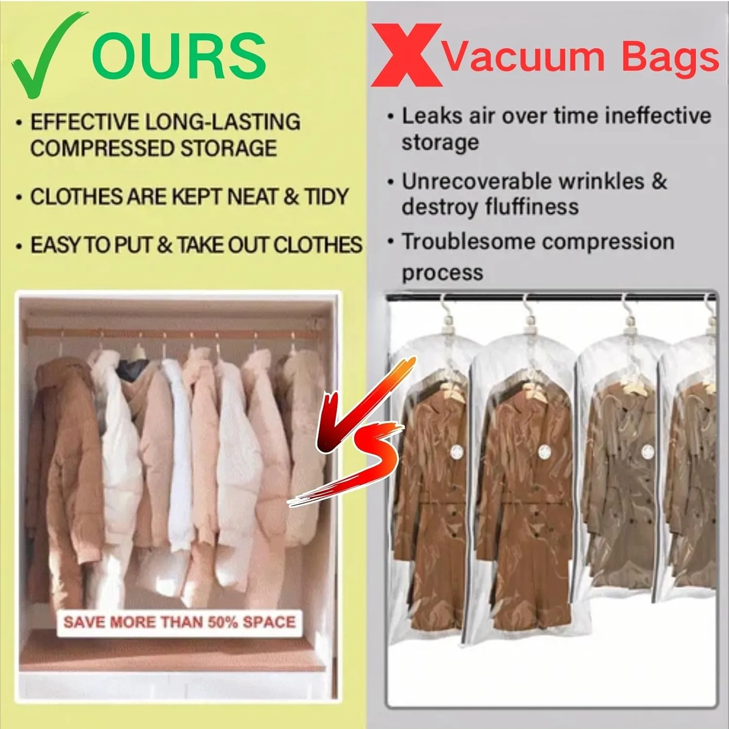 Space Saving Hanging Garment Bag with Self Compression Zipper, Clothes Organizer Coat Organizer, Garment-Convertible-Compartment-Waterproof-Business (3 Beige, X-Large)