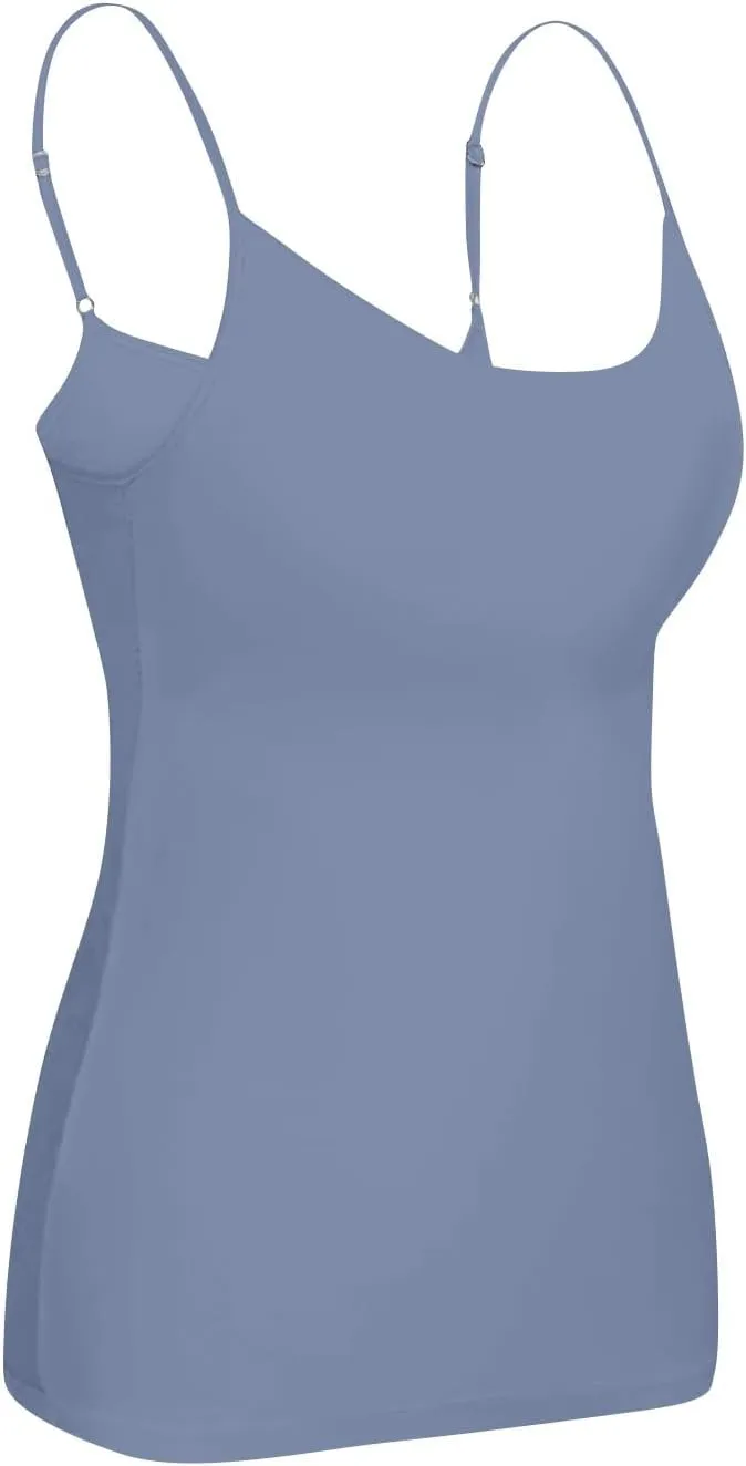 Tank Top Women Athletic Built in Bra Adjustable Spaghetti Strap 2025 Cami Tops Summer Shirts Sleeveless Under Clothes