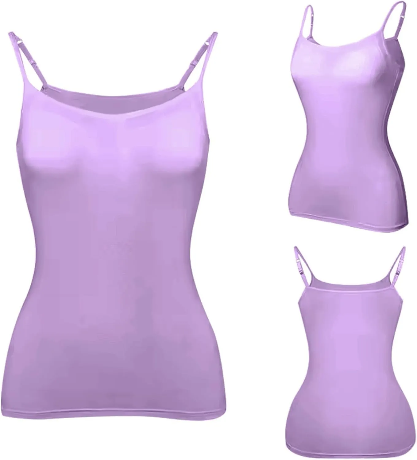 Tank Top Women Athletic Built in Bra Adjustable Spaghetti Strap 2025 Cami Tops Summer Shirts Sleeveless Under Clothes