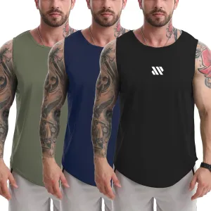 Tank Tops Men's 3 Pack Muscle Shirts Sleeveless Dry Fit Gym Workout Tank Top Mesh Material Quick Dry Athletic Running