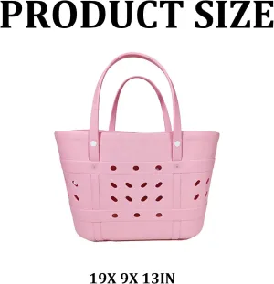 Tote Bag - Lightweight,Washable,Durable-All Purpose EVA Beach Bag for Women Rubber Tote for Travel,Bucket