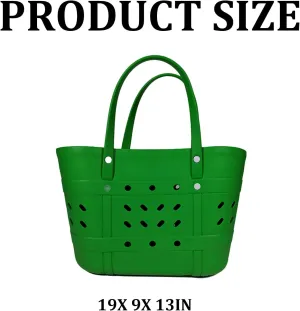 Tote Bag - Lightweight,Washable,Durable-All Purpose EVA Beach Bag for Women Rubber Tote for Travel,Bucket