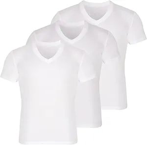 V Neck T Shirts for Men Rayon Made from Bamboo Tees Moisture Wicking Undershirts 3 Pack