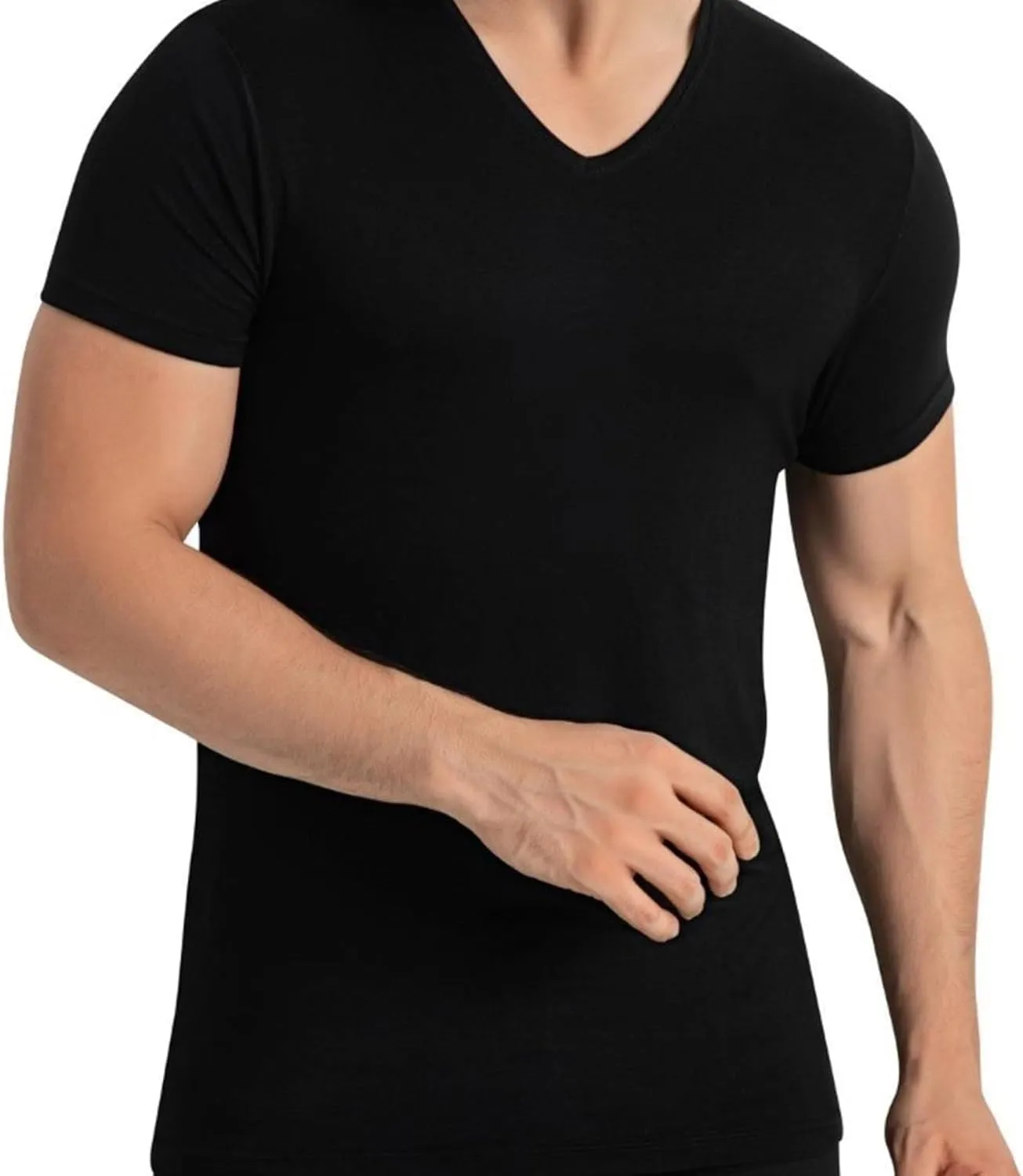 V Neck T Shirts for Men Rayon Made from Bamboo Tees Moisture Wicking Undershirts 3 Pack