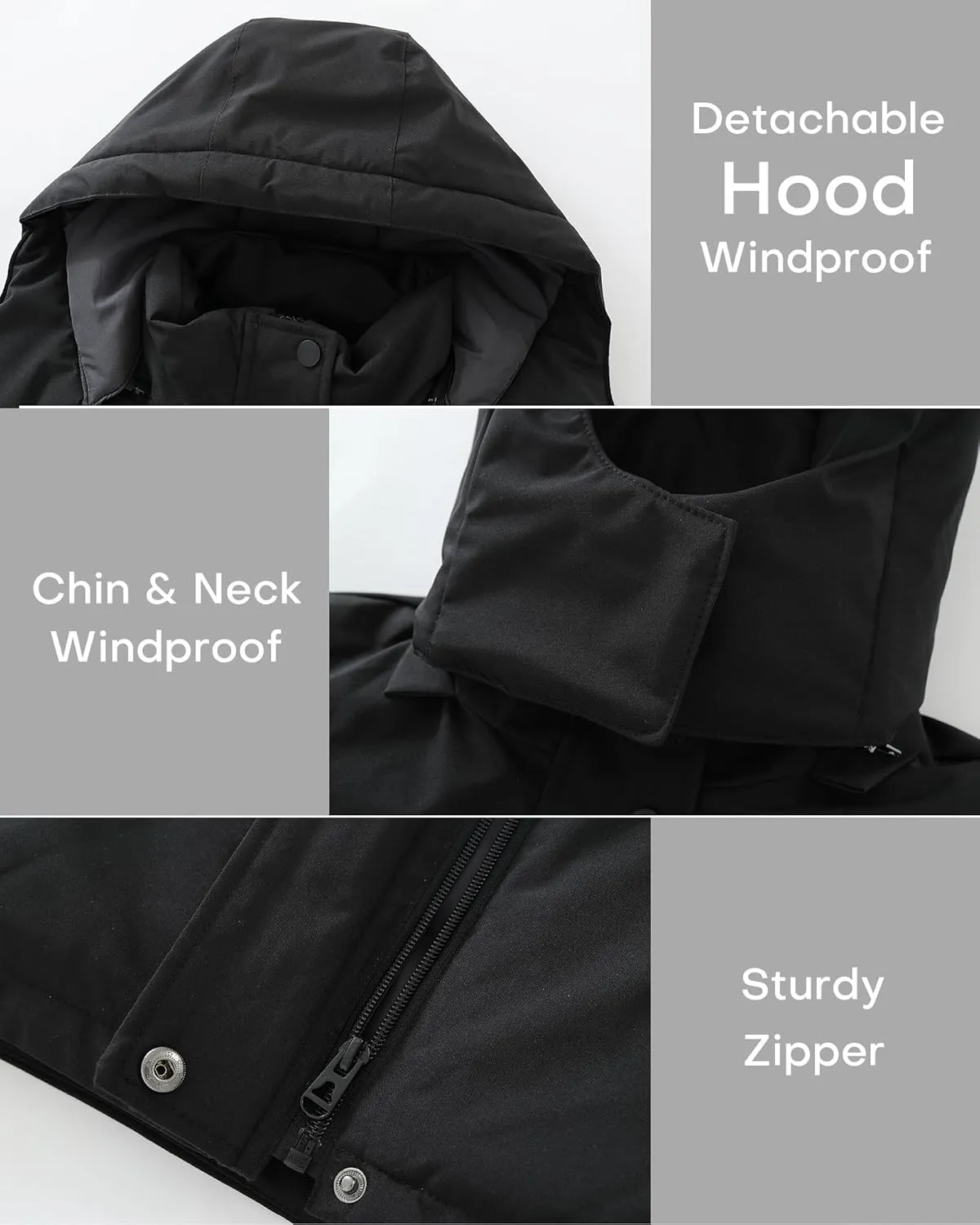 wantdo Girls Winter Coat Waterproof Windbreaker Snow Ski Jacket Warm Thick Rain Coats Kids Jacket with Removable Hood