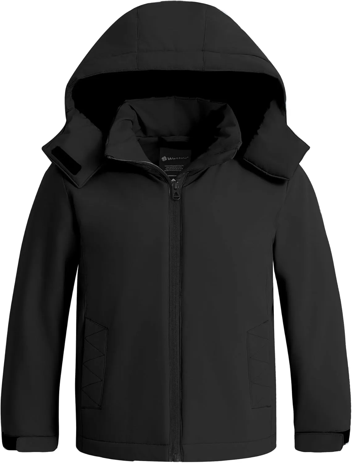 wantdo Girls Winter Coat Waterproof Windbreaker Snow Ski Jacket Warm Thick Rain Coats Kids Jacket with Removable Hood