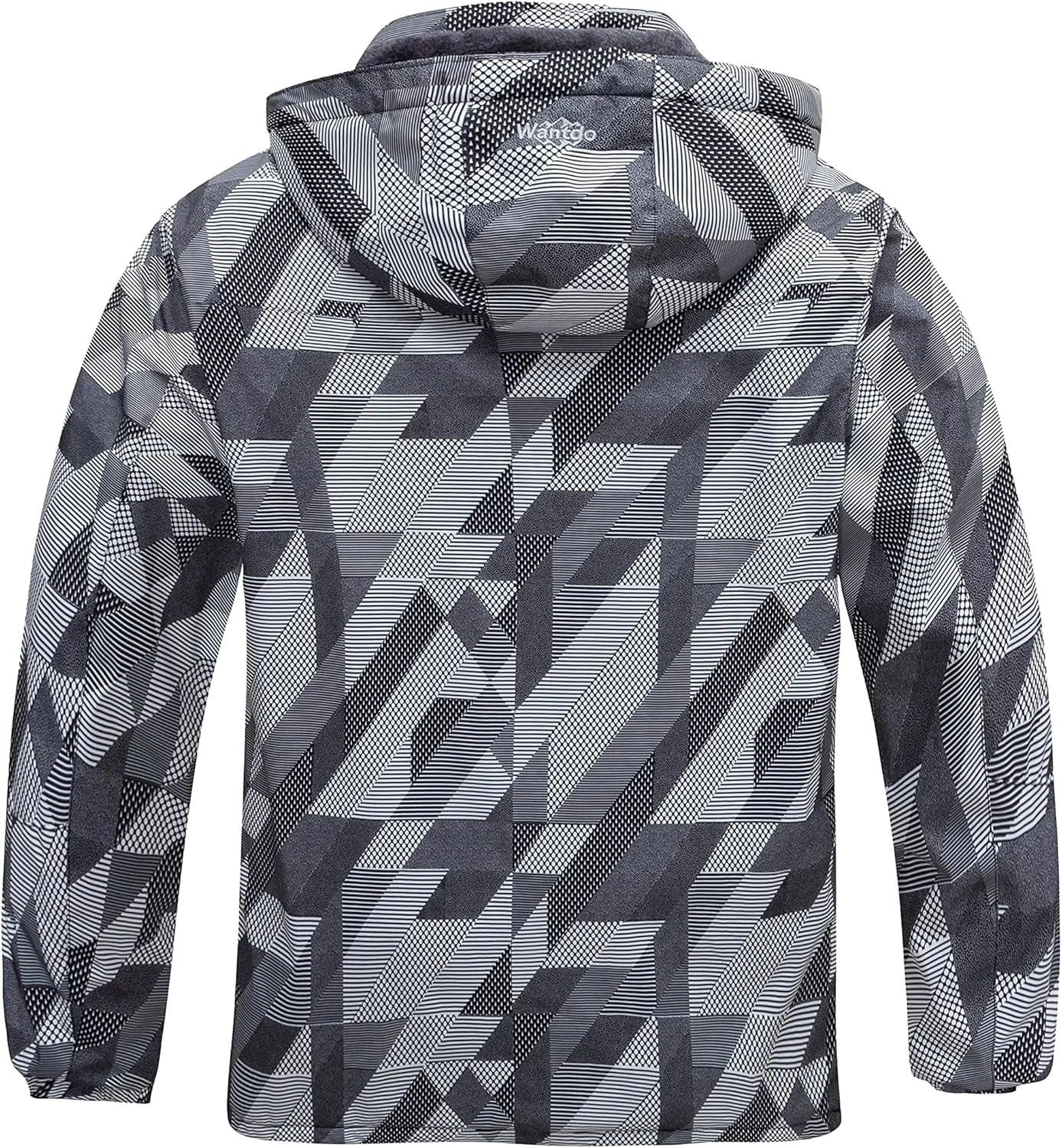 Wantdo Men's Plus Size Waterproof Ski Jacket Big&Tall Warm Winter Hooded Coat Snow Mountain Windbreaker