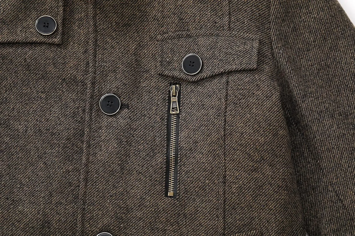 wantdo Men's Wool Blend Jacket Stand Collar Windproof Pea Coat