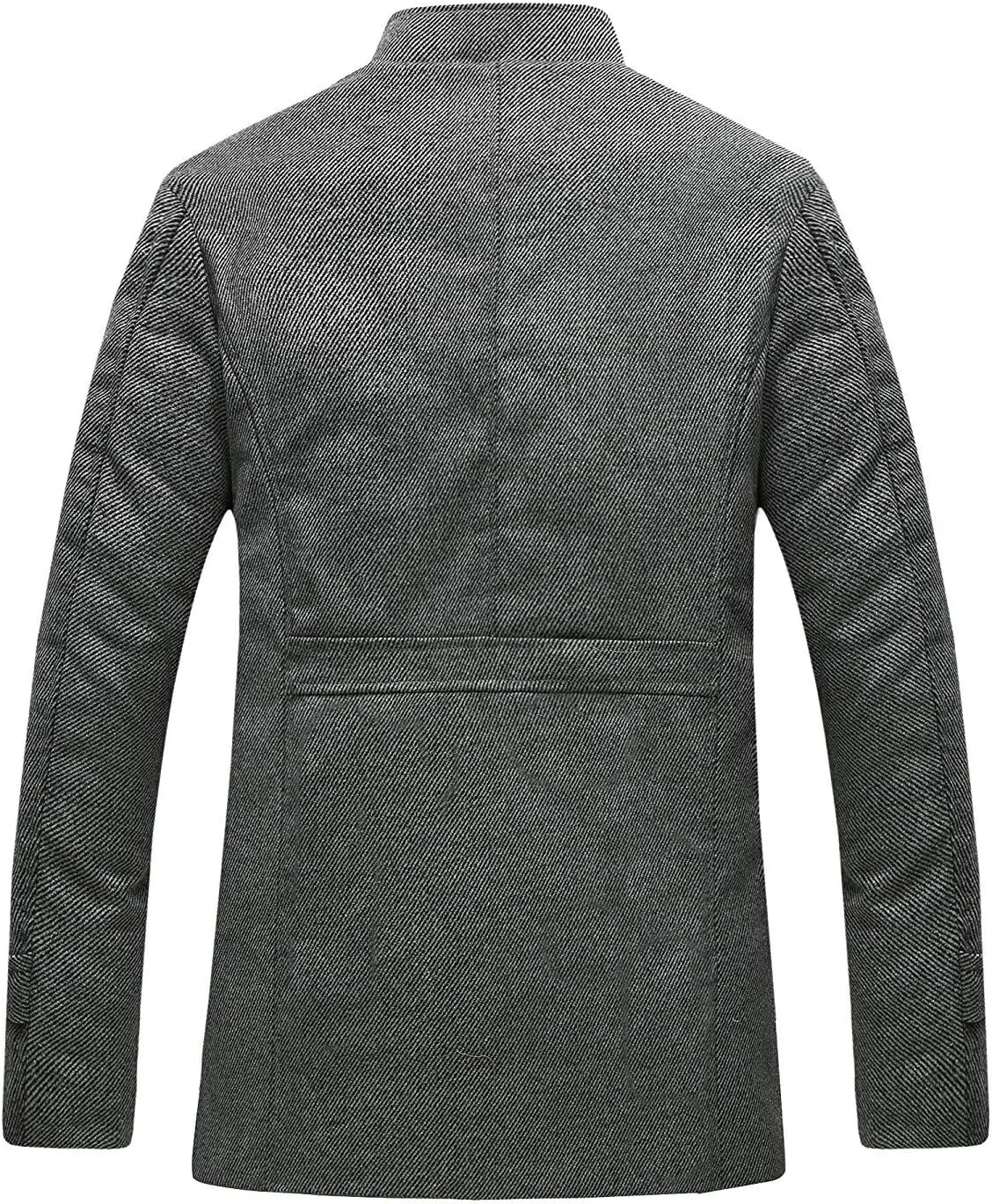 wantdo Men's Wool Blend Jacket Stand Collar Windproof Pea Coat