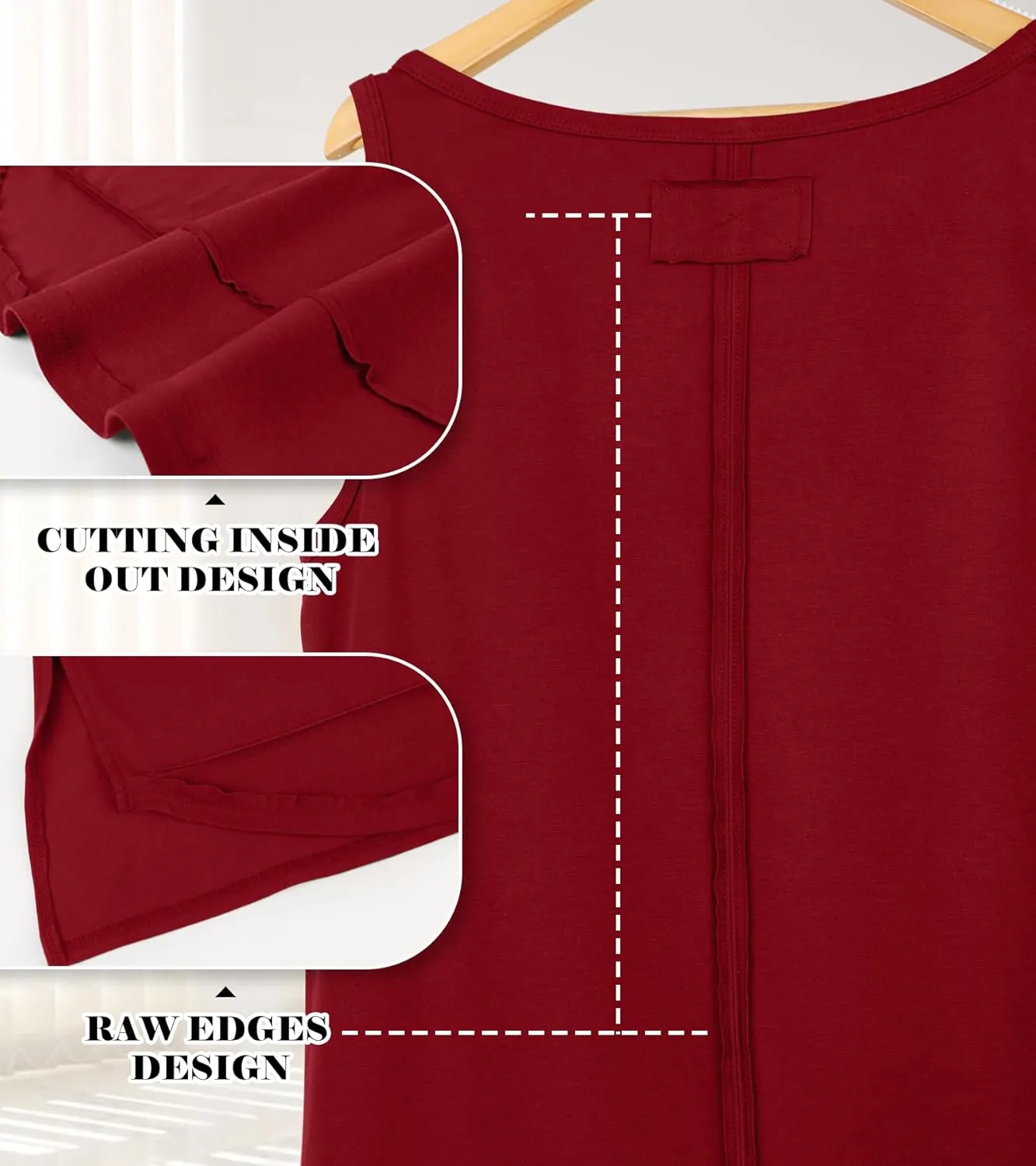 WIHOLL Loose Fit Tank Tops for Women Scoop Neck Summer Side Split Sleeveless Shirts 2025 Fashion