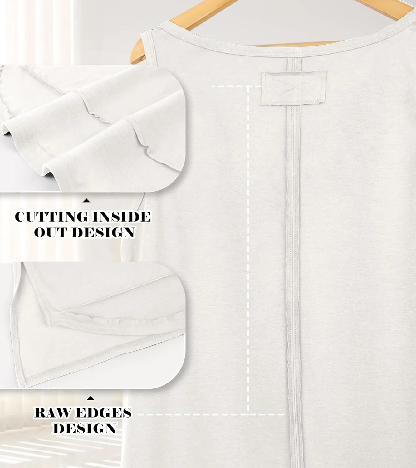 WIHOLL Loose Fit Tank Tops for Women Scoop Neck Summer Side Split Sleeveless Shirts 2025 Fashion