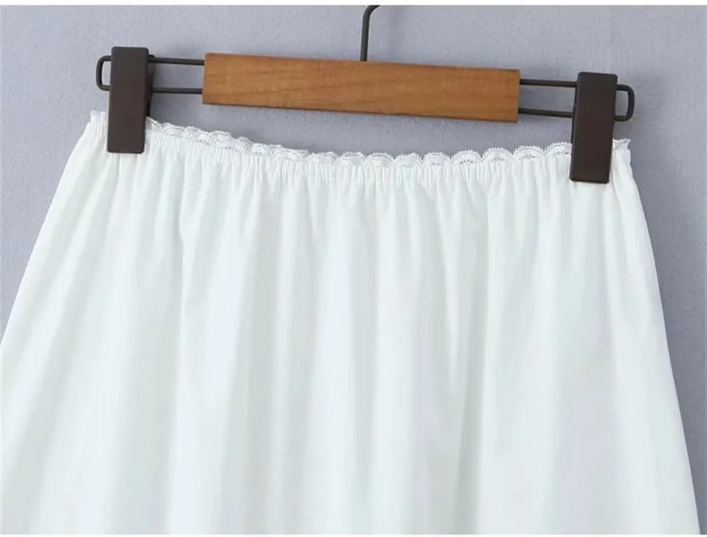 Women Lace Patchwork Folds Midi Skirt Vintage Elastic High Waist Holiday Skirts