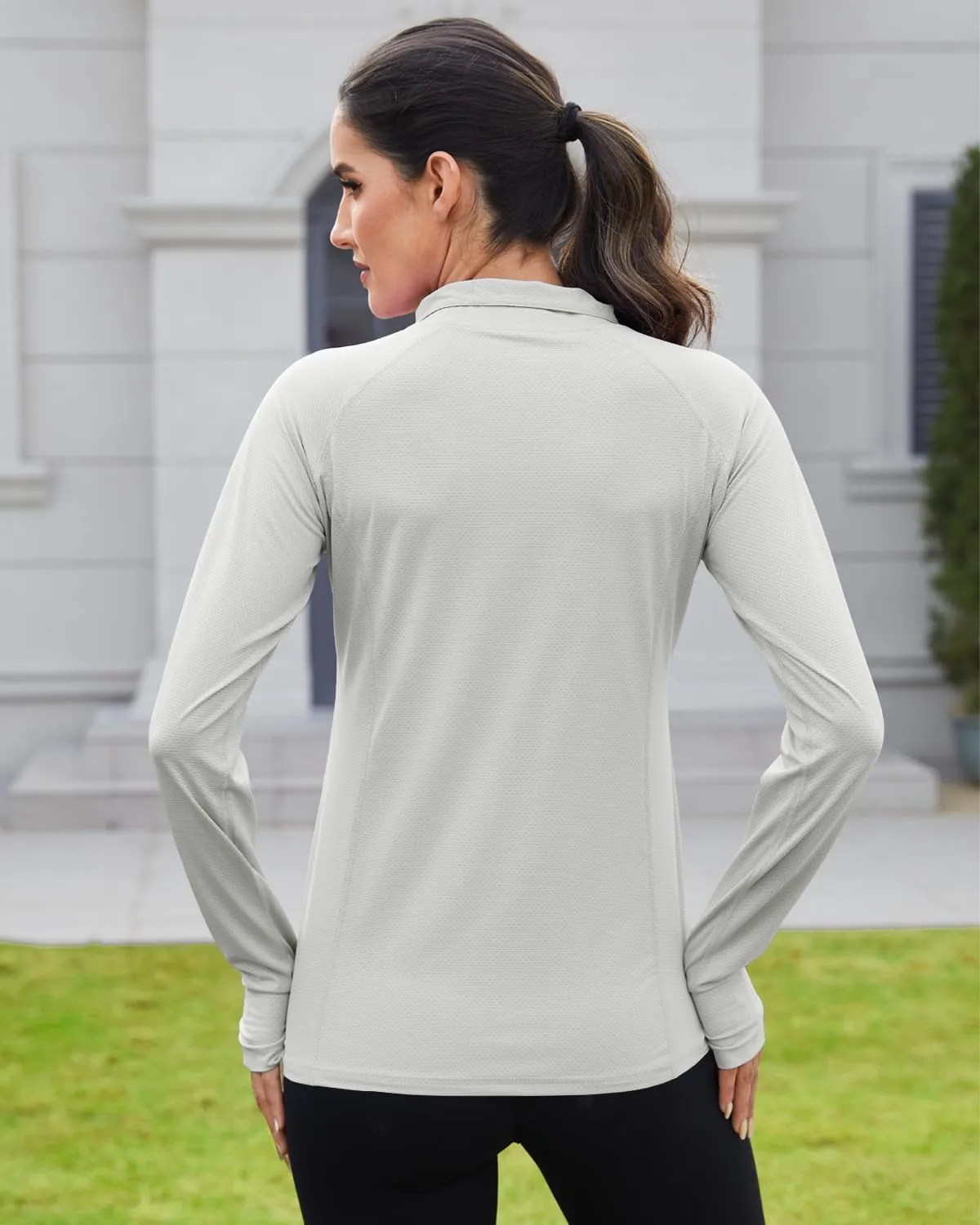 Women's 1/4 Zip Shirt UPF 50  Sun Protection Pullover Lightweight Long Sleeve Shirts Running Hiking Workout Tops
