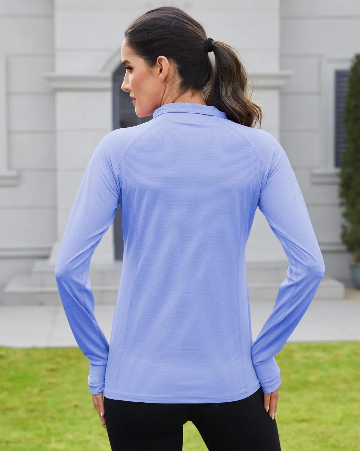 Women's 1/4 Zip Shirt UPF 50  Sun Protection Pullover Lightweight Long Sleeve Shirts Running Hiking Workout Tops