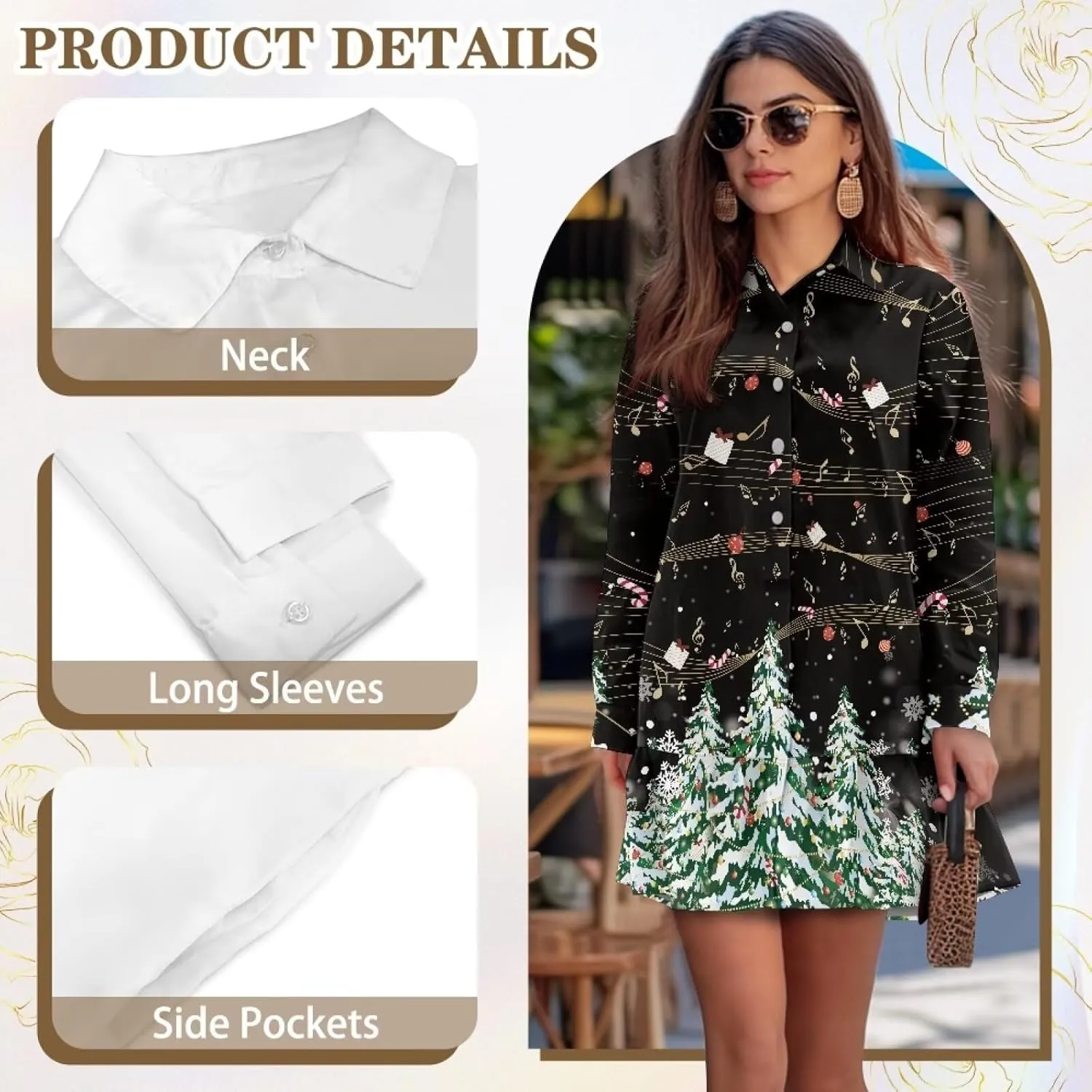 Women's V Neck A-Line Dress Long Sleeve Ruffled Short Dress Casual Knit Mini Dresses Women Y2K Flowy Dress S-XXL